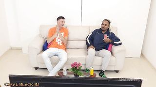 cuckold husband goes out to buy beer and wife fucks ass for perverted friend.