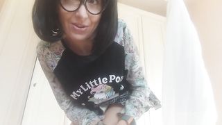 anal private moment with miniskirt and black dildo