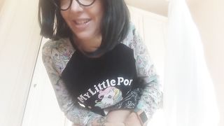 anal private moment with miniskirt and black dildo
