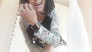 anal private moment with miniskirt and black dildo
