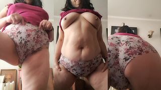 WIFE EXERCISES HER PELVIS IN THONGS