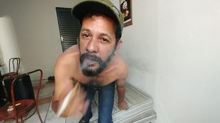 REDNECK SMOKING IN JEANS,