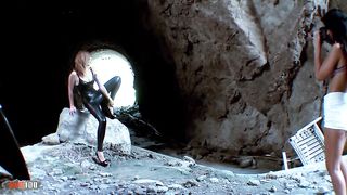 Bianca Resa in tight wetlook leggings fucked in the ass and squirting