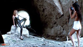 Bianca Resa in tight wetlook leggings fucked in the ass and squirting