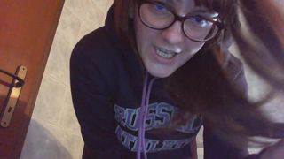 NICOLETTA WITH HER HEAD COMPLETELY INSIDE THE TOILET