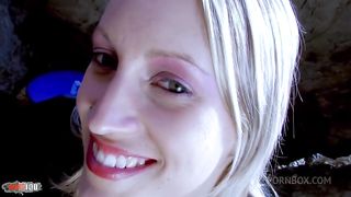 Anal sex on the rocks with a beautiful French blonde with a big pussy