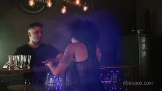 Brazilian mulatto sitting her ass on a thick stick