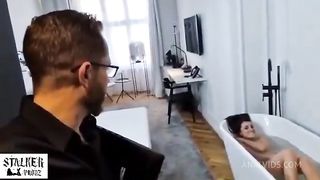 Katy Rose hardcore anal session 1 on 1, deepthroat, ass deeply pounded in bath