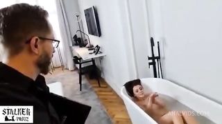 Katy Rose hardcore anal session 1 on 1, deepthroat, ass deeply pounded in bath