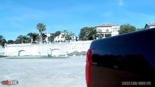 Superb French blonde Candys chupa well fucked at the beach