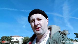 Superb French blonde Candys chupa well fucked at the beach