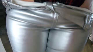 MILFYCALLA VERY SHINY LEGGINS AND A LOT OF CUM ON NEW PUFFY DOWNJACKET 171