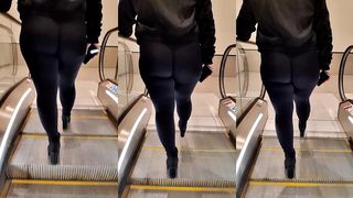 BIG ASS IN TIGHT LEGGINGS IN SHOPPING MALL