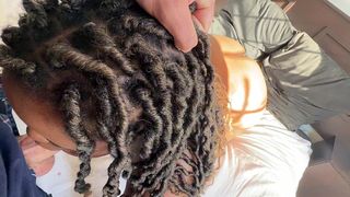 BIG BOOTY EBONY TAKES A HUGE FACIAL FROM A WHITE BOY