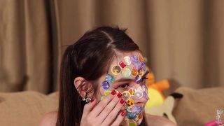ZIVA FEY - COVERING ENTIRE FACE WITH STICKERS