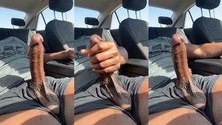 STROKING MY BBC WITHOUT SEATBELT