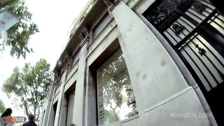 Legging try out and anal fucking at the beach with Tania Kiss