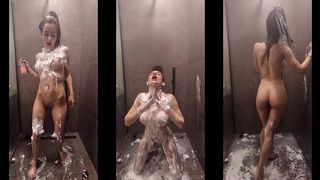 SHAVING CREAM FETISH UNDER THE SHOWER