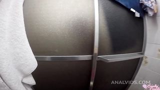 Anal fucking a little slut in the shower