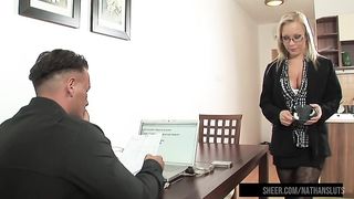 Busty Secretary Jessica Moore DPed & Creampied