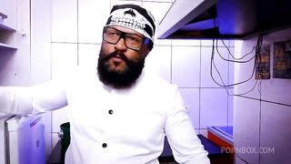 Sex in the kitchen with swapping women