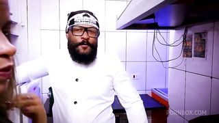 Sex in the kitchen with swapping women