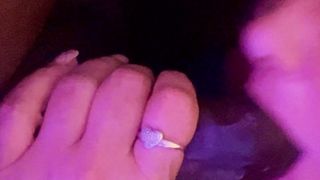 LOOK AT MY PRECIOUS BLACK COCK CUM FROM MY GUMJOB