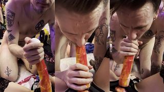 NAUGHTY HUBBY SUCKS COCK