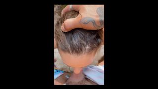 Young girl came using the vibrator