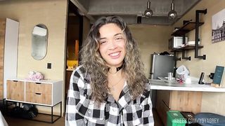 First Real Porn Casting for curly Blonde Latina - POV Blowjob