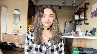 First Real Porn Casting for curly Blonde Latina - POV Blowjob