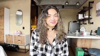 First Real Porn Casting for curly Blonde Latina - POV Blowjob