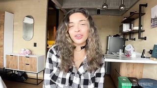 First Real Porn Casting for curly Blonde Latina - POV Blowjob