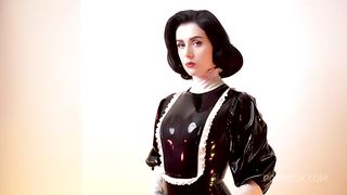 Hot maid in latex and naked ass