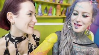HARD ANAL play with big toys - 0% pussy, prolapse licking, GAPE, OVERKNEE HIGH HEELS fetish (punk, goth, alt porn) ZF025