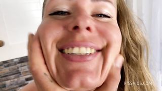 Vaginal discharge and mixed pissing drink /anal creampie