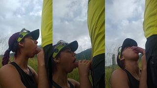 OUTDOOR BLOWJOB TO MY STEPBROTHER