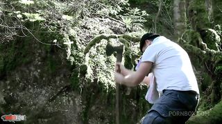 Sexual slave brutal assfucking in the woods