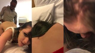 EMO BAD GIRL GETS FACEFUCKED AND DOMINATED BY BLACK GUY