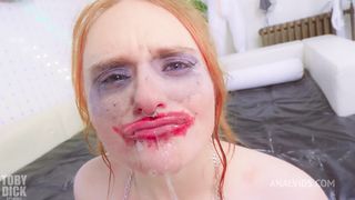 PIXIE BELL ANALLY WRECKED ON A VOM-COCK - SHE CONSUMES ALL THE SPEW