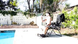 Outdoors Poolside Fucking Sexy Muscle Hunk Hoss Kado and Hot FTM Trans Man Austin Spears
