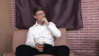 Guy dragged into anal threesome with blonde and her boss