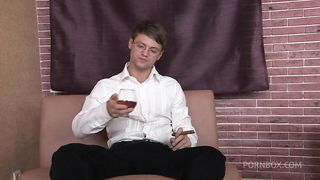 Guy dragged into anal threesome with blonde and her boss