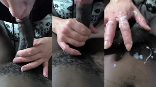 HOW I LOVE TO BLOW THIS BIG BLACK COCK BBC AND LET CUM IN MOUNTH