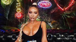 Sexy Monika Fox In Black Bodysuit Fucking Himself In All Holes With Huge Dildos