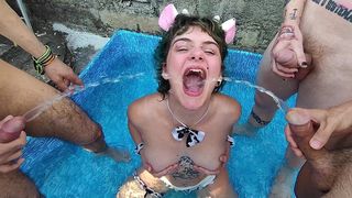 MILKY COW CANDY CRUSH 4 ON 1 WITH VOMIT, PISS DRINKING AND LACTATION (FULL VERSION+EXTRAS)