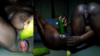 BIG CUCUMBER IS USED TO FUCK BIGGEST PUSSY