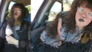 SIREN MARIE PLAYS WITH HERSELF AND GETS OFF IN HER CAR