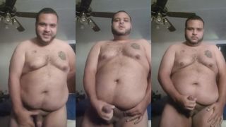 FAT ARAB JERKING OFF WITH BIG LOAD AND NEW HAIR CUT
