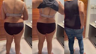 THICK ASS CURVY MILF WEARING PANTY, TOPS AND JEANS - HOT AND REAL HOUSEWIFE WITH NAKE BUTT